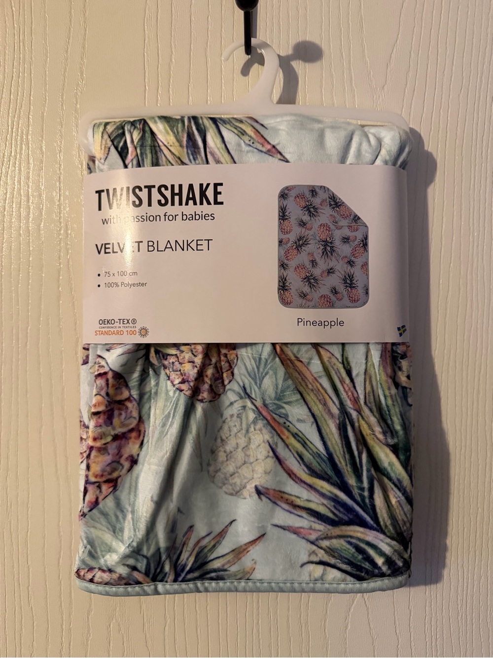 TwistShake Pineapple Velvet Baby Blanket 75cmx100cm New With Tags